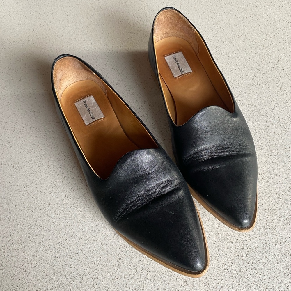 Frank & oak Black Leather Loafers